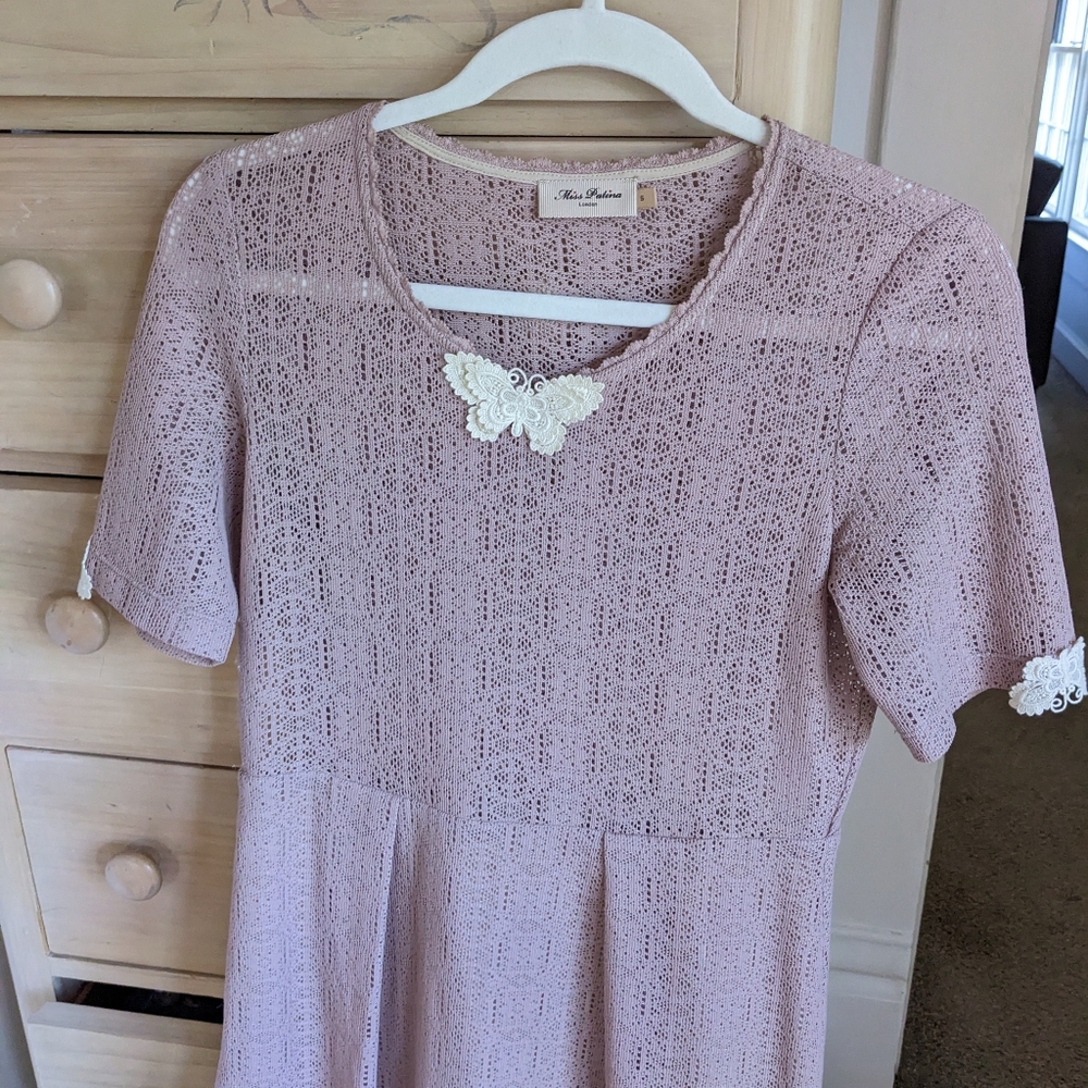 RARE* Miss Patina Butterfly Crochet Midi Dress